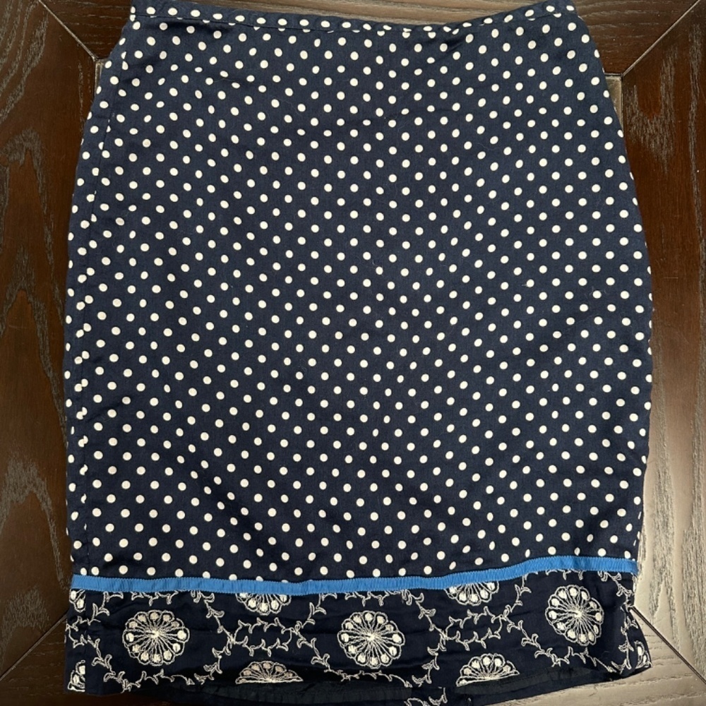 *LOFT* Blue x White Polka Dot Skirt Size 2